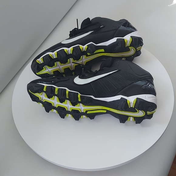 Men's NIKE ALPHA "FAST-FLEX"; Size: 10.5 Black, White, Lime green Sport Cleats. - Picture 6 of 6
